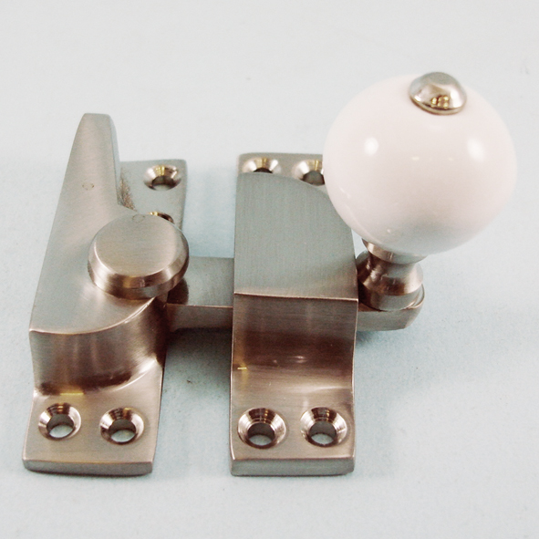 THD104/SNP • Non-Locking • Satin Nickel • Straight Arm Ceramic Knob Sash Fastener